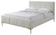 Julia Upholstered Platform Bed, Queen, White Boucle