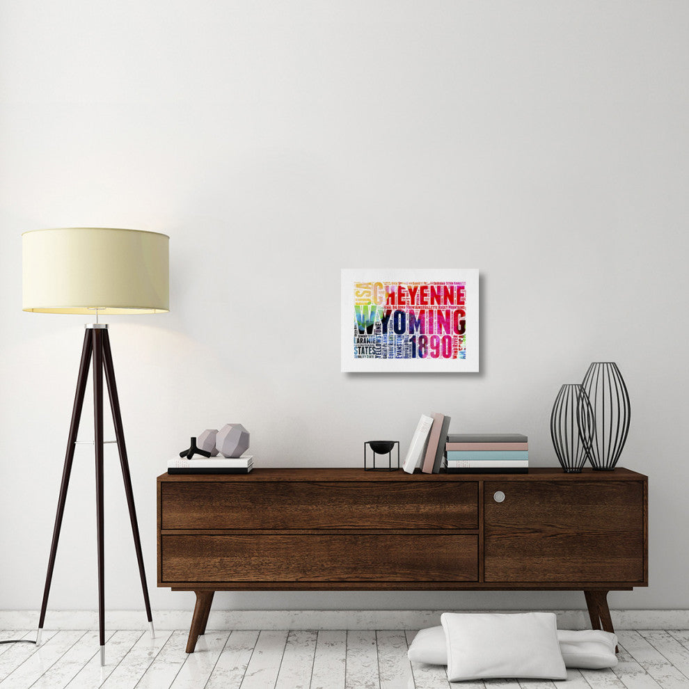 "Wyoming Watercolor Word Cloud" Fine Art Print