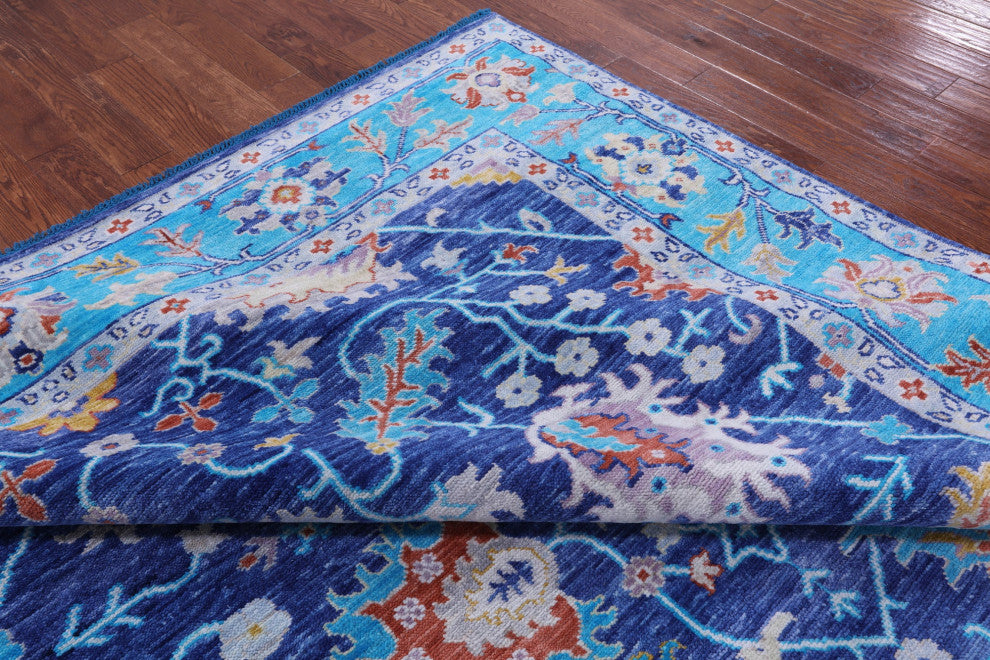 Hand Knotted Turkish Oushak Wool Rug 9' 6" X 11' 11" - Q15581