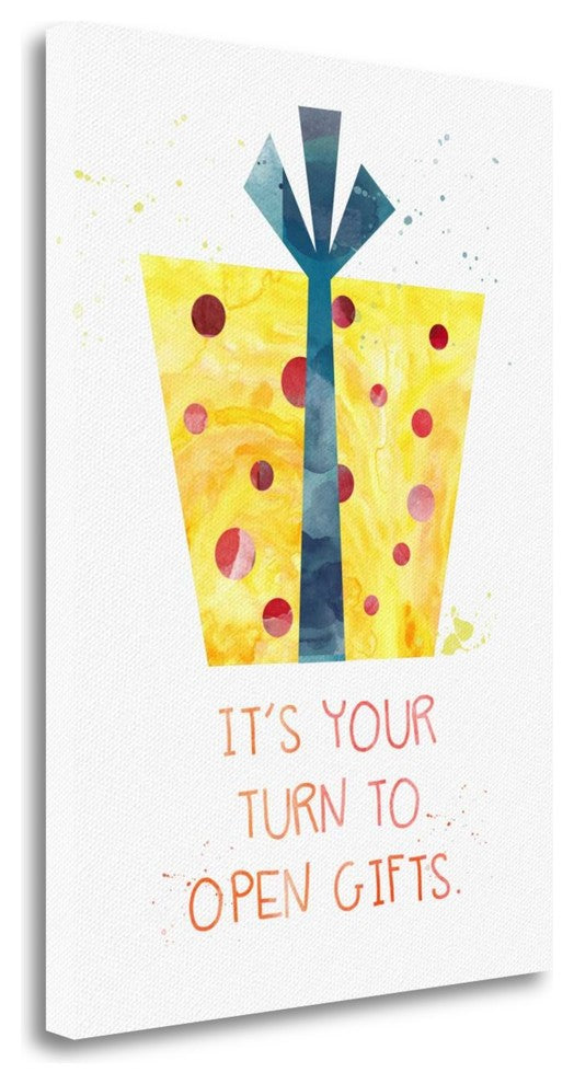 "Your Turn To Open Gifts" By Linda Woods, Giclee Print on Gallery Wrap Canvas