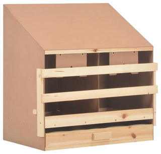vidaXL Chicken Nesting Boxes 2 Compartments Hen Laying Nest Solid Wood Pine