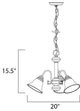 Malaga 3-Light Chandelier, Satin Nickel, Frosted Glass