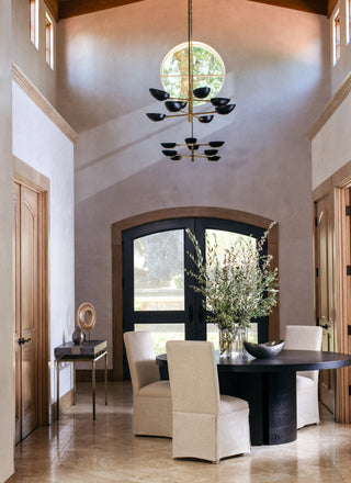 Lugano Dining Table, 71", Transitional, Round, Ebony Oak