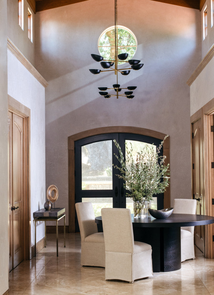 Lugano Dining Table, 71", Transitional, Round, Ebony Oak