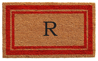 Red Border 24"x36" Monogram Doormat, Letter R