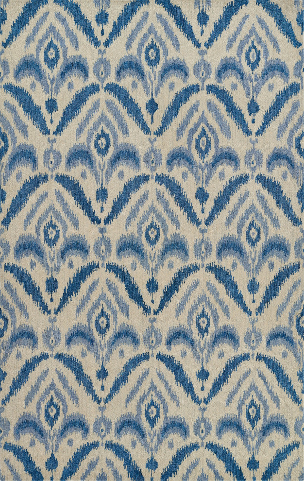 Momeni Leiden Hand Tufted Wool Blue Area Rug 2' X 3'