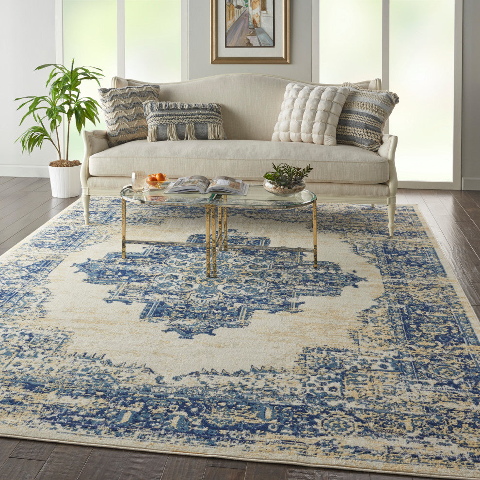 Nourison Grafix 7' x 10' White Vintage Indoor Area Rug