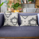 Leilani Fleurs Luxury Throw Pillow in Blue and Beige Tones, 24"x24"