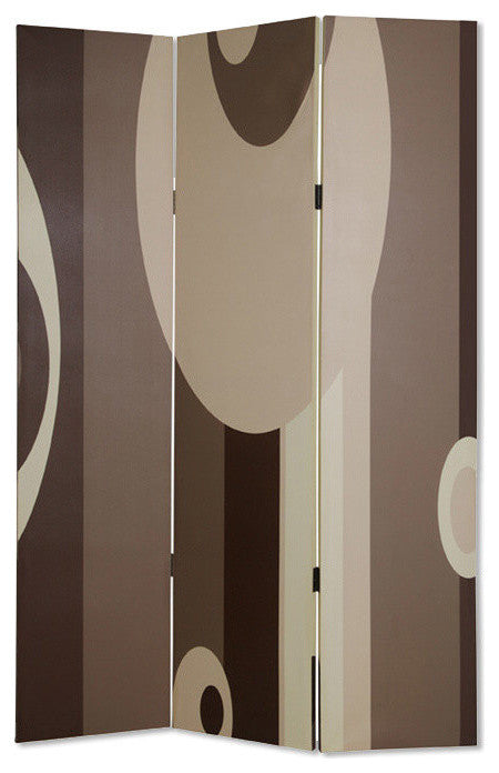 48" X 72" Multi Color Wood Canvas 3 Panel Screen