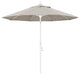 9'' Matted White Collar Tilt Lift Fiberglass Rib Aluminum Umbrella, Olefin, Woven Granite