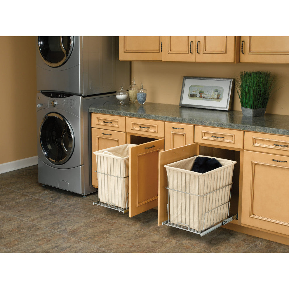 Steel Wire Pull Out Hamper for Vanity/Closet Applications, Chrome