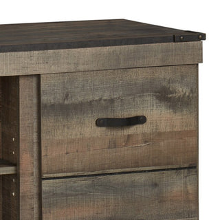 60" Wood TV Media Entertainment Console, 3 Shelves, Metal Rivet, Brown