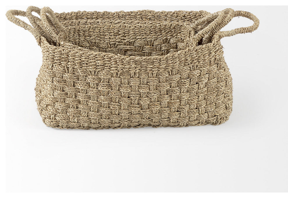 Set of Three Weaved Wicker Storage Baskets