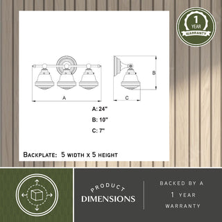 Huntley 3 Light Gold Brass Farmhouse Bathroom Vanity Wall Fixture Schoolhouse