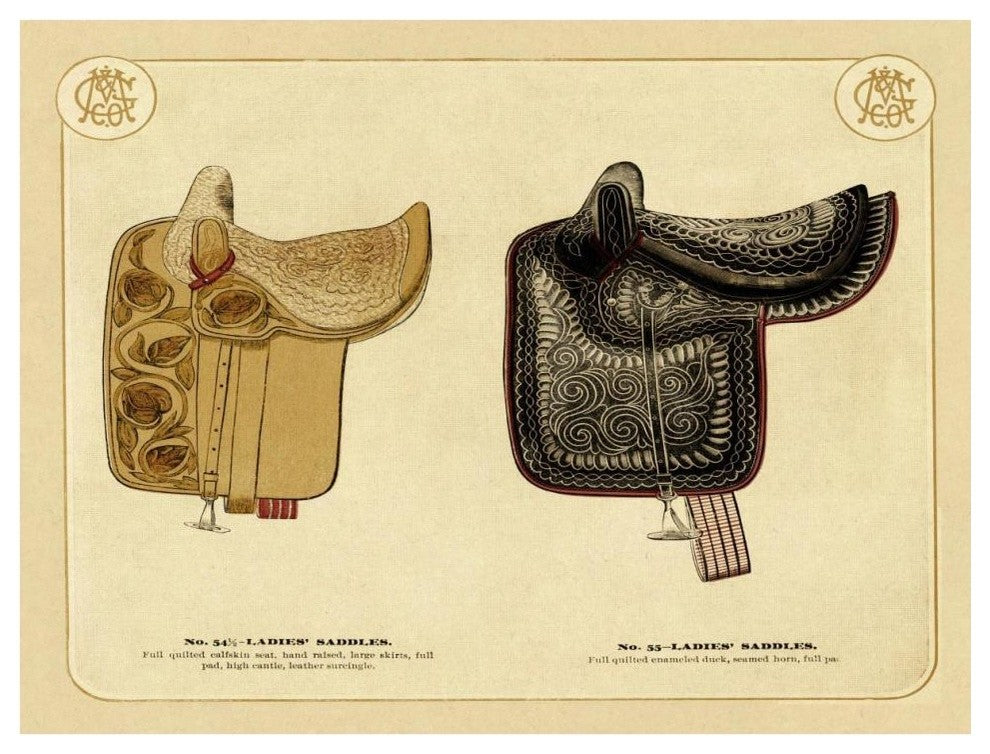 "Saddles and Tack: Ladies' Saddles #3" Digital Paper Print, 42"x32"