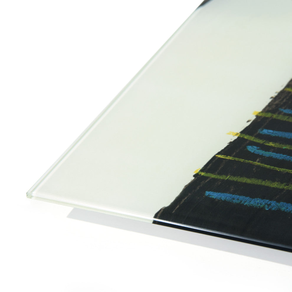 "Kabuki" Frameless Free Floatingtempered Glass Wall Art, A