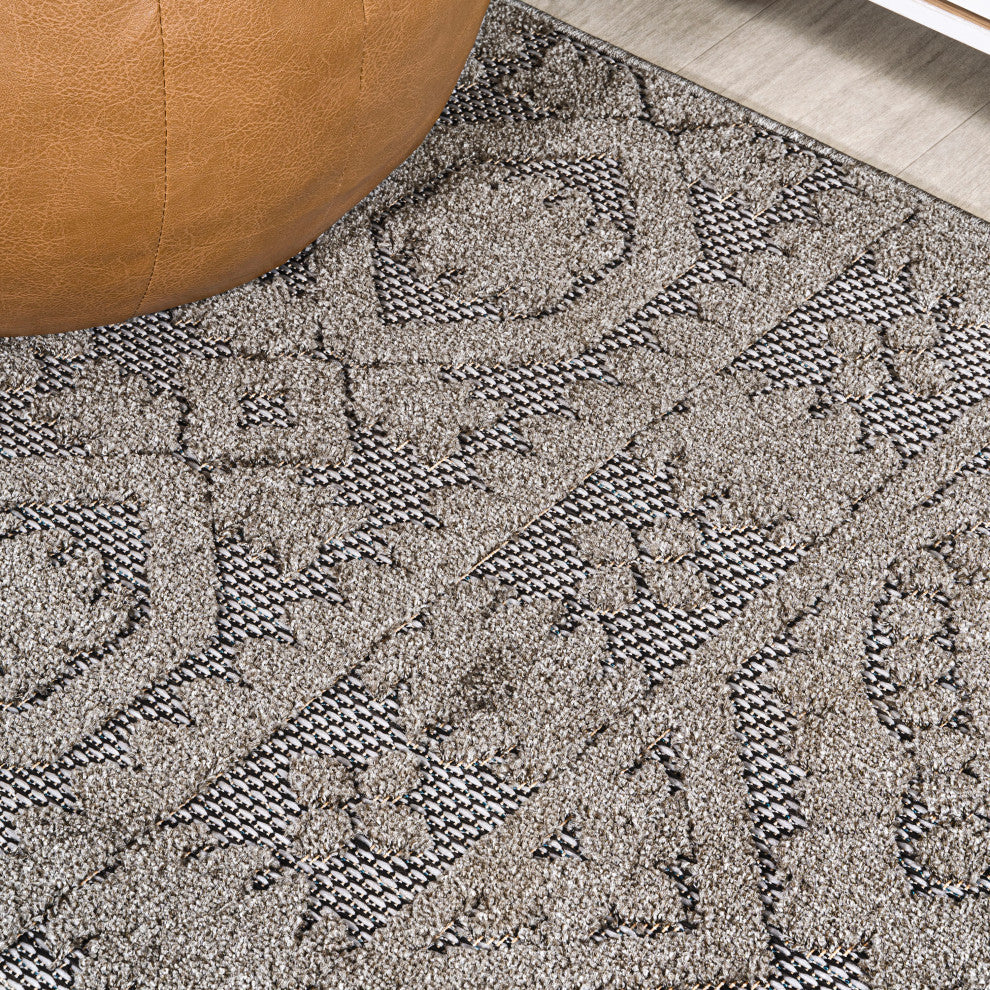 Citta High-Low Pile Mediterranean Tile Indoor/Outdoor Runner Rug