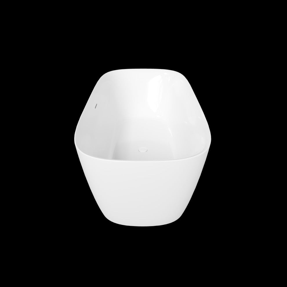 Perlato Catalonia Freestanding Soaking Tub, White, 67"