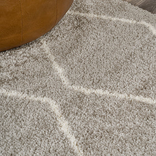 Catala Moroccan Diamond Shag Rug, Gray/Ivory, 8 Ft. X 10 Ft.