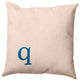 16"x16" Modern Monogram Decorative Throw Pillow, Autumn Blue