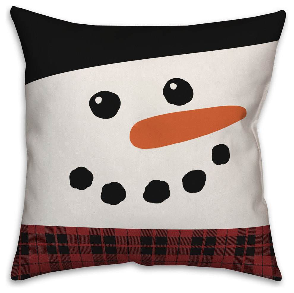Happy Snowman Throw Pillow, 18"x18"