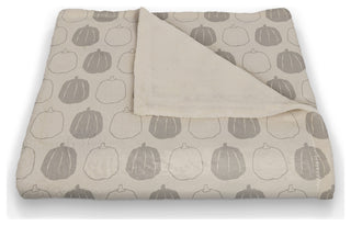 Gray Pumpkin Pattern 50x60 Coral Fleece Blanket