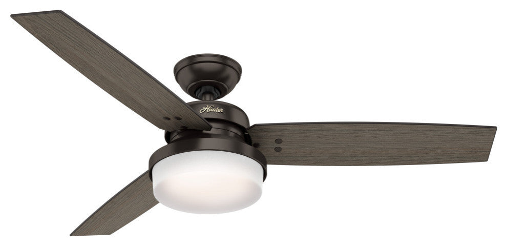 Hunter Fan Company Sentinel Premier Bronze Ceiling Fan With Light/Remote, 52"