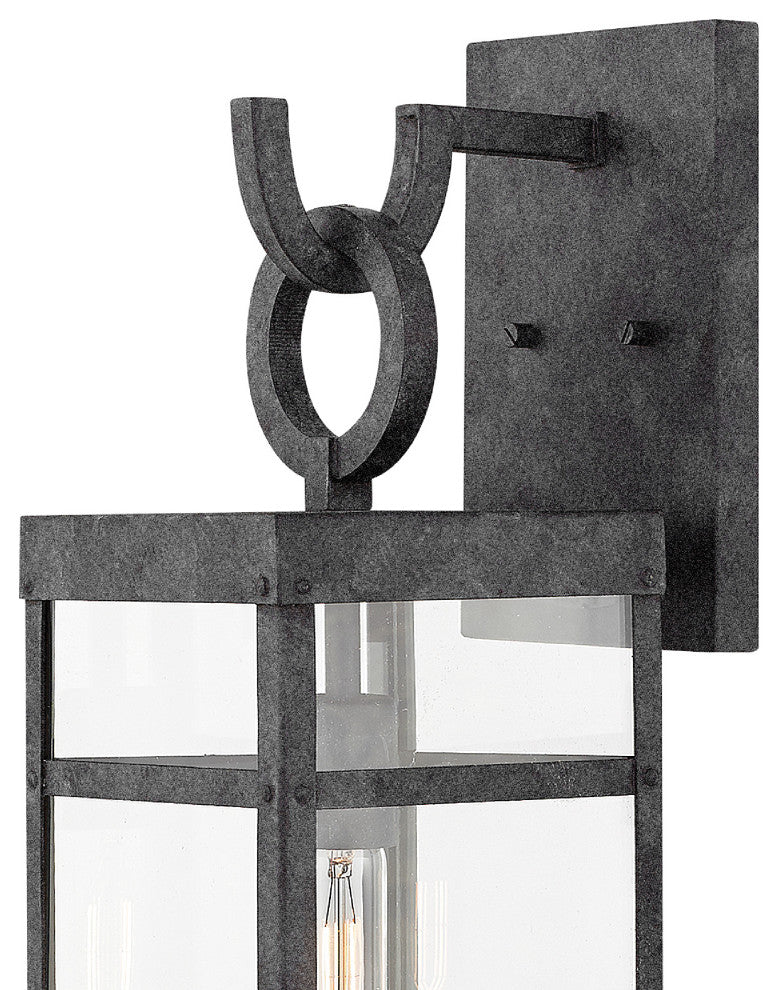 Hinkley Porter 22" Medium Outdoor LED Wall Mount Lantern, Aged Zinc