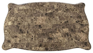 Faux Marble Top Rectangular Coffee Table in Walnut