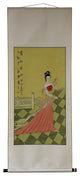 Chinese Color Ink TongStyle Lady Portrait Scroll Painting Wall Art Hws2009