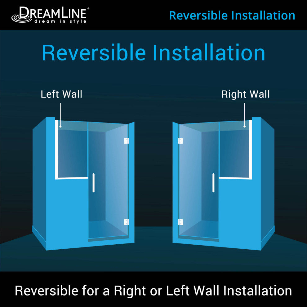 Dreamline Unidoor Plus 58, 58 1/2"x72" Hinged Shower Door