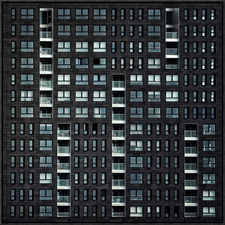 "Living In The City" Framed Canvas Giclee by Piet Flour, 31x31"