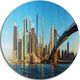 New York City With Brooklyn Bridge, Cityscape Disc Metal Wall Art, 23"