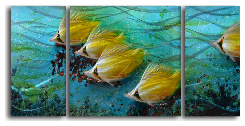 Metal Wall Art Decor Abstract Sculpture, Just Keep Swimming