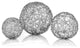 HomeRoots 5" x 5" x 5" Shiny Nickel Silver Wire Spheres Box of 3