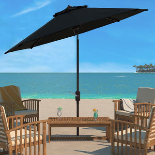 Safavieh Outdoor Herla 11ft Auto Tilt Market Umbrella Black