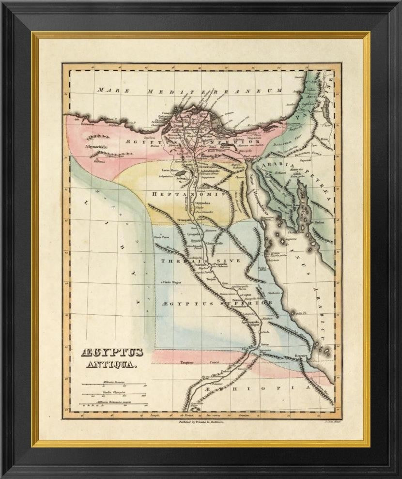 "Aegyptus Antiqua, 1823" Framed Canvas Giclee by Fielding Lucas, 22"x26"