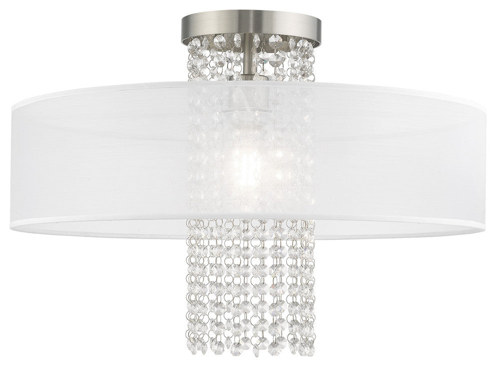 Livex Lighting Brushed Nickel 1-Light Ceiling Mount