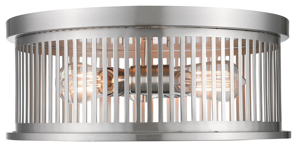 Zlite 334F3BN 3-Light Flush Mount, Brushed Nickel