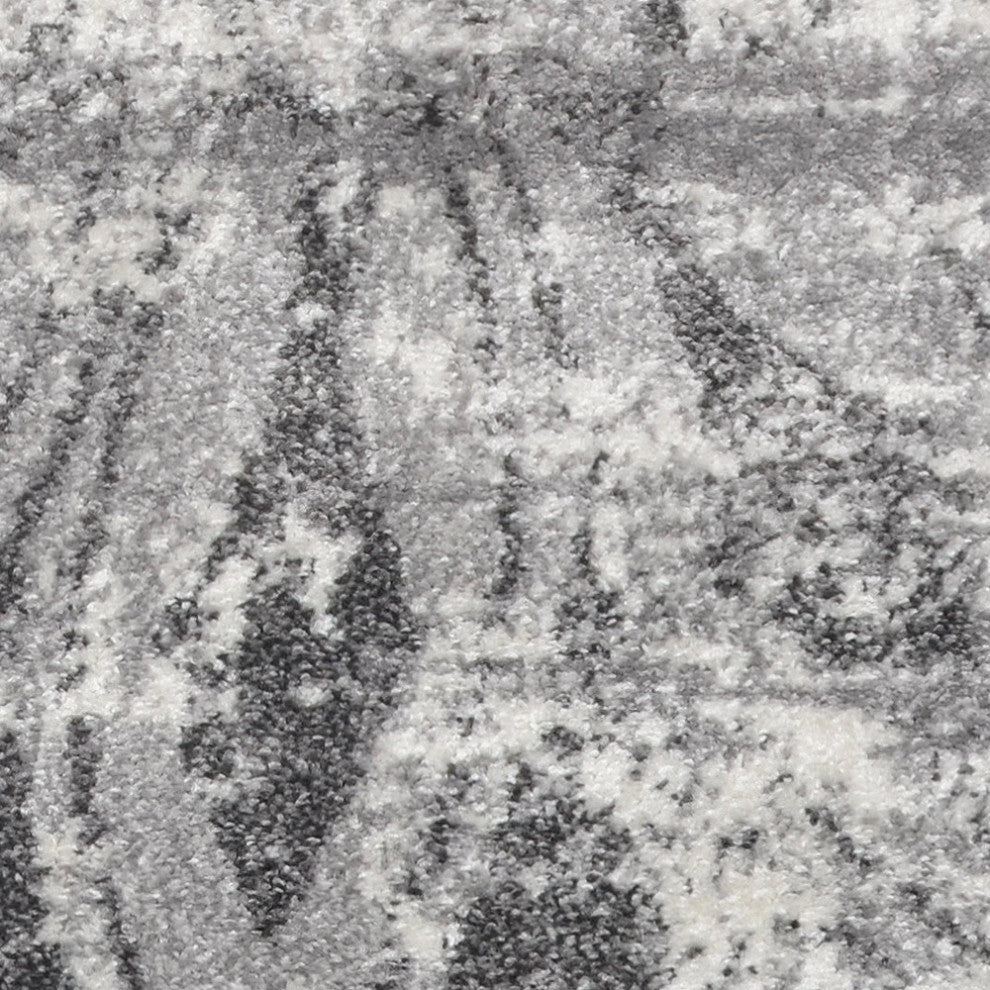 MACHINE MADE HEATSET POLYPROPYLENE AREA RUGS -Silver Ivory,Contemporary Design, [Runner] 3'2''x10'