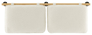 Anela Wall-Mounted Chenille Upholstered Full Headboard, Cream Natural