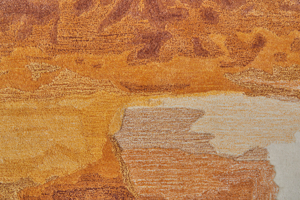 Ramiro R8921 Transitional/Industrial/Casual Area Rug, Terracotta/Ivory, 12'x15'
