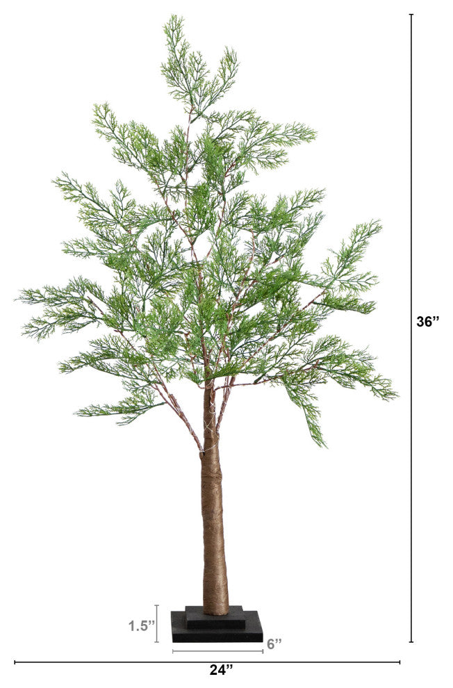 3ft. Lighted Artificial Cypress Tree With 120 Warm White LED Lights