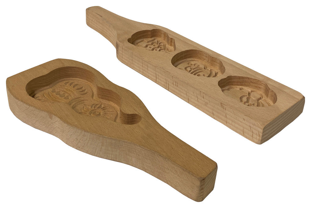 2 Pieces, Wood Santa Tree Gourd Pattern Cake Soap Mold Board Hws2441