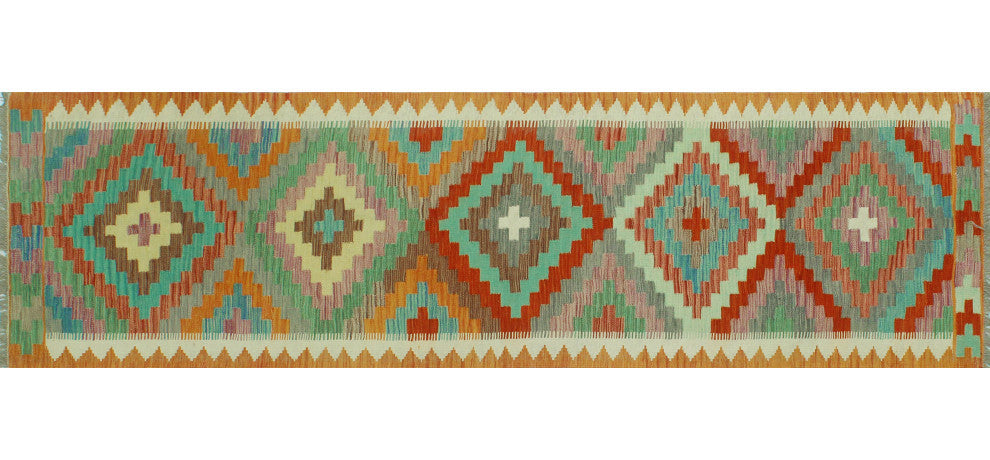 Sangat Kilim AnsiLight a Red/Ivory Runner, 2'6x9'2
