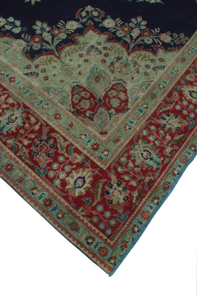 Fine Vintage Distressed Yolimar Navy Rug
