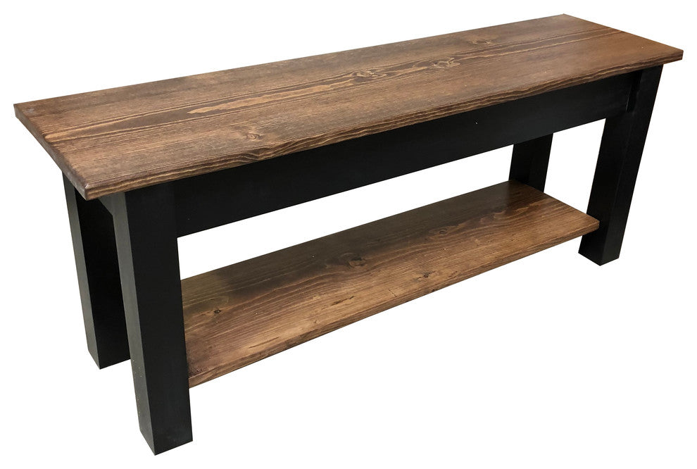 Laurent Bench With Shelf, 30"