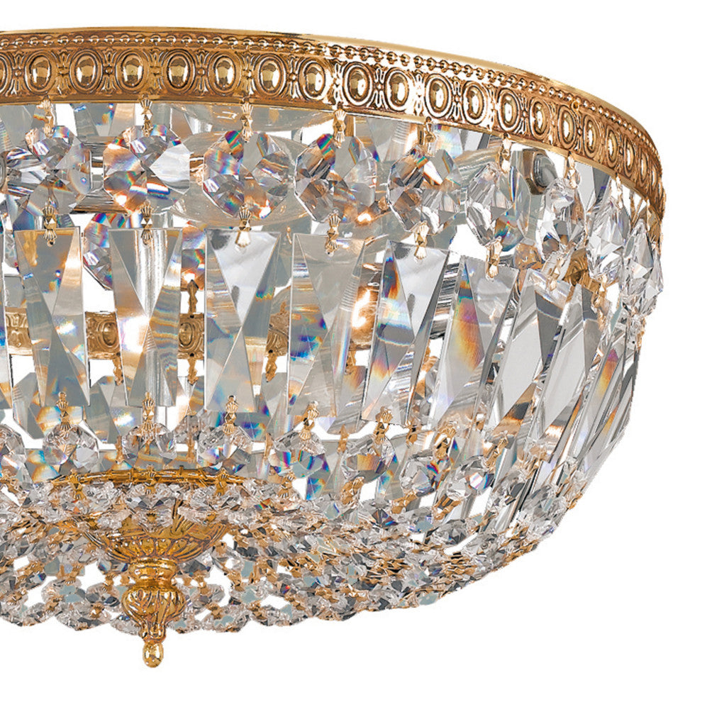 Crystorama Lighting Group 714-CL-MWP Ceiling Mount 3 Light 14"W - Olde Brass