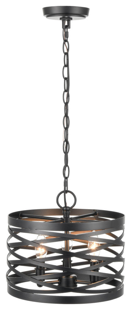 3 Light 13.5" Matte Black Pendant