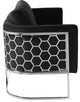 Casa Velvet Upholstered Sofa, Black, Chrome Finish